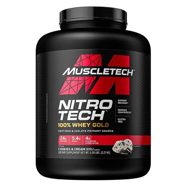 Muscle Tech Nitro Tech 100% Whey Gold Bonus Cookies & Cream 5 Lb