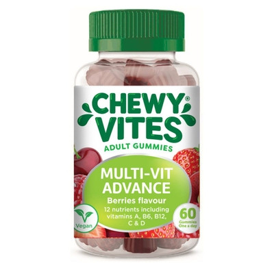 Chewy Vites Multi-Vit Advance Adult Multivitamin Supplement Gummies Berries Flavour, Pack of 60's
