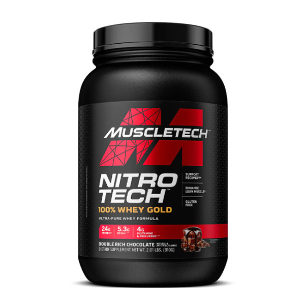 Muscle Tech Nitro Tech 100% Whey Gold Bonus Double Rich Chocolate 2lb