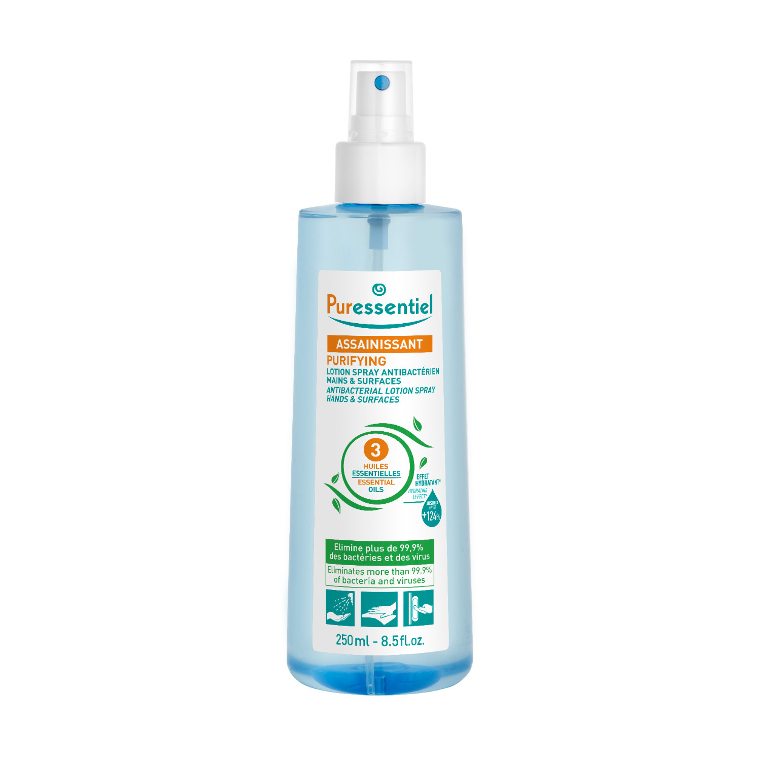 Puressentiel Purifying Antibacterial Lotion Spray Hands & Surfaces with 3 Essential Oils 250ml