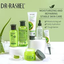 DR. RASHEL 600ml Aloe Vera Soothing and Moisture Skin Care Kit Green