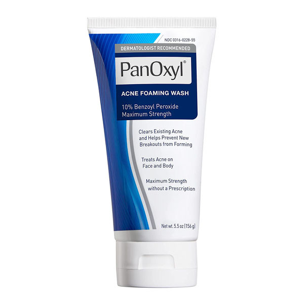 PanOxyl Acne Foaming Wash Benzoyl Peroxide 10% Maximum Strength Antimicrobial 5.5 Oz