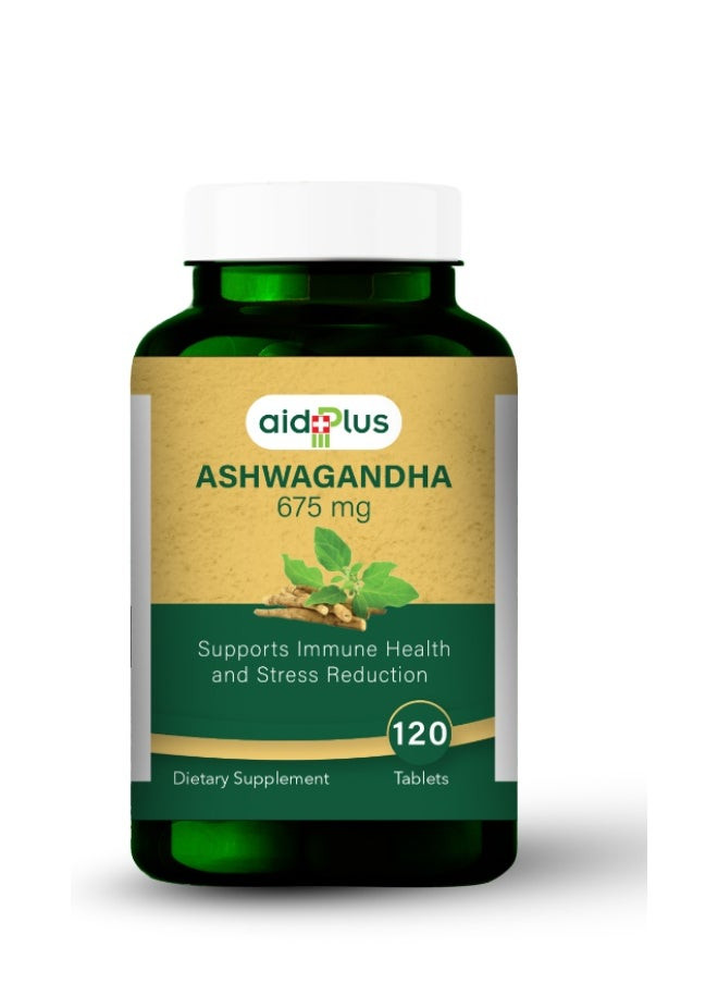 Aidplus Organic Ashwagandha – Stress Relief, Energy Support, And Immune Boost 120 Capsules