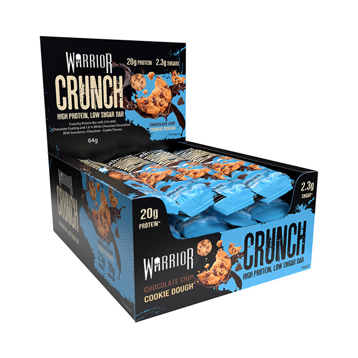 Warrior Crunch Chocolate Chip Cookie Dough 12 x 64g Bars