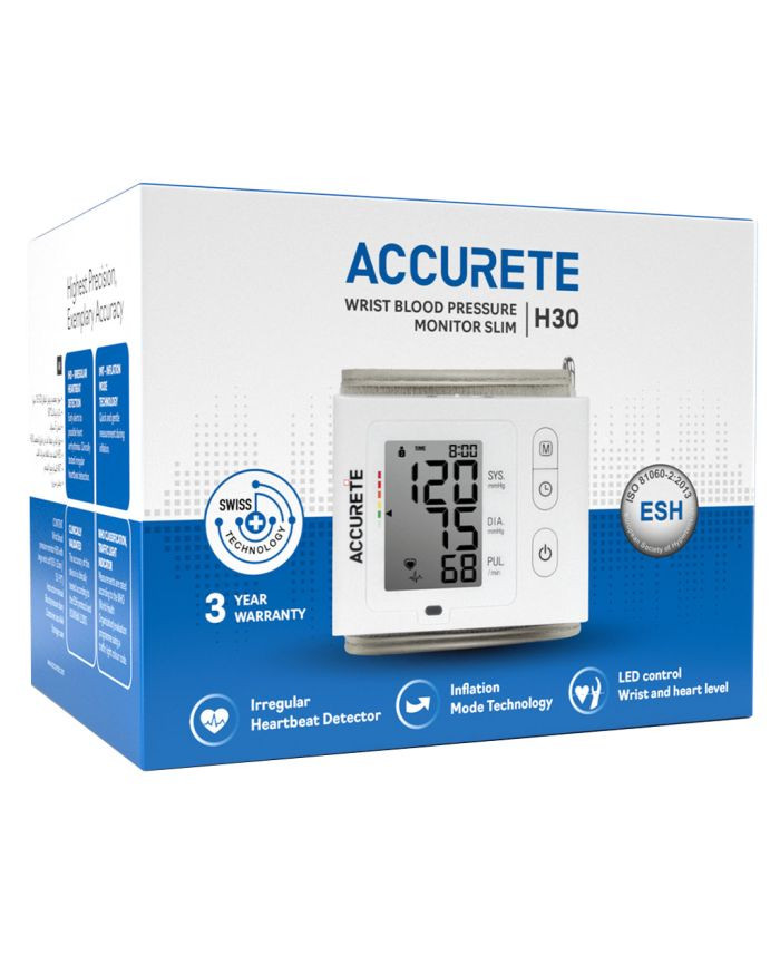 Accurete Wrist Blood Pressure Monitor Slim H30 1s