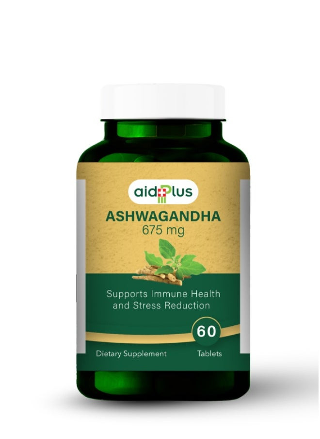 Aidplus Organic Ashwagandha – Stress Relief, Energy Boost, And Immune Support 60 Capsules