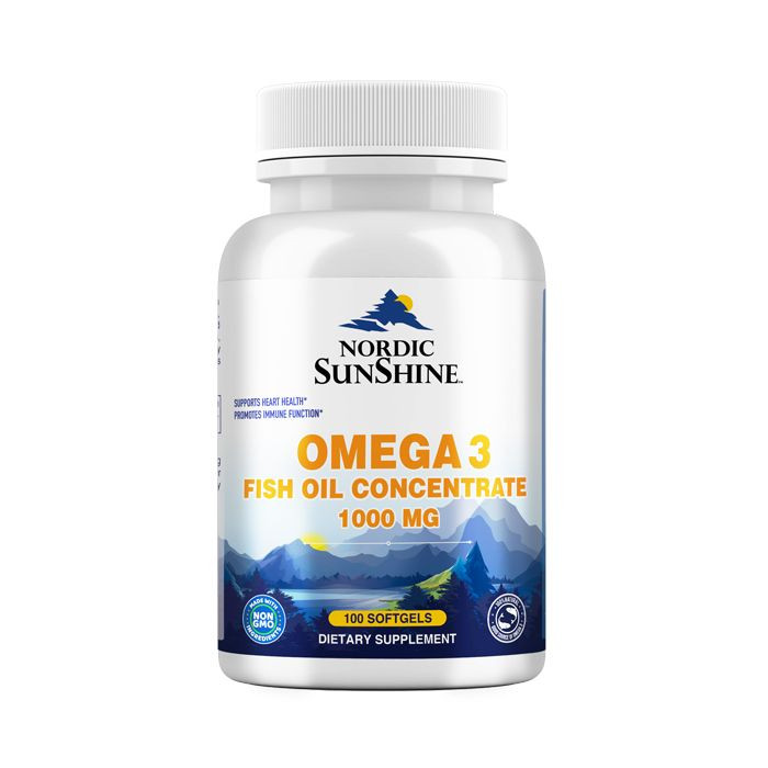Nordic Sunshine Omega 3 Fish Oil Concentrate  Softgels 100's 1000 mg