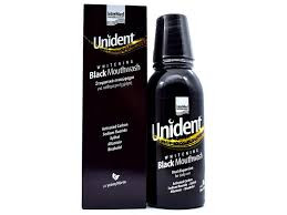 InterMed 250 ML Unident Whitening Black Mouthwash - Daily Use with Activated Carbon for Natural Whitening