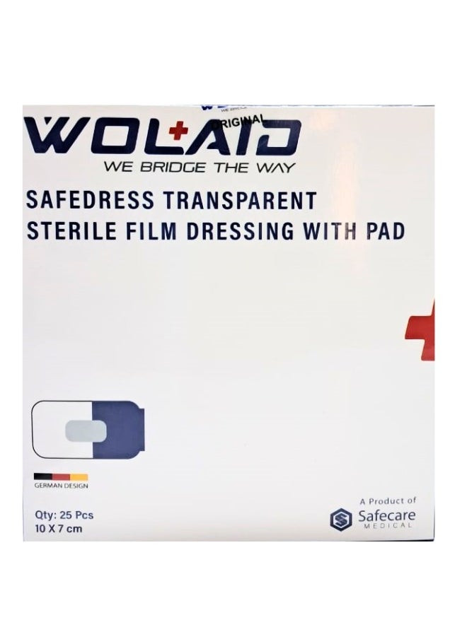 Wolaid 25"S Trnsp Steril Wound Dressing Pad 7X10Cm