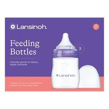 Lansinoh Babies For Breastfeeding Bottles,, Size S, 5 Fl Oz,3 Count, Slow Flow Nipples