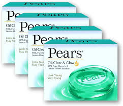 Pears Oil Clear And Glow Soap  Pack of 4 125g