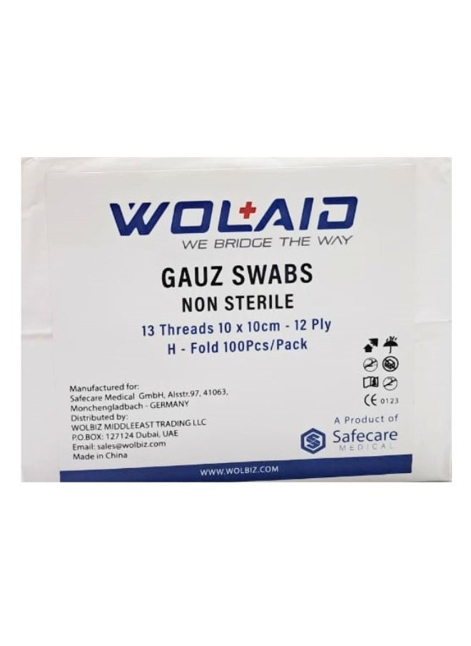 Wolaid  12Ply Gauz Swabs Non Sterile 10X10Cm
