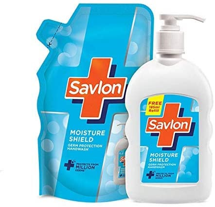 SAVLON HAND WASH MOISTURE SHIELD 200 ML+REFILL 185 ML