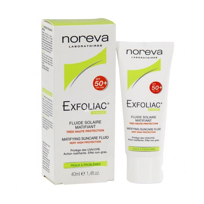 Noreva  40ml Exfoliac Matifying (Spf 50+) Suncare Fluid