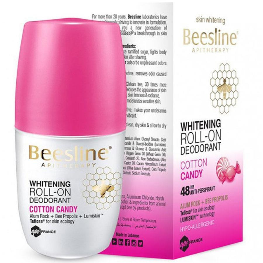 Beesline Whitening Roll-On Deodorant 48H Cotton Candy 50ml