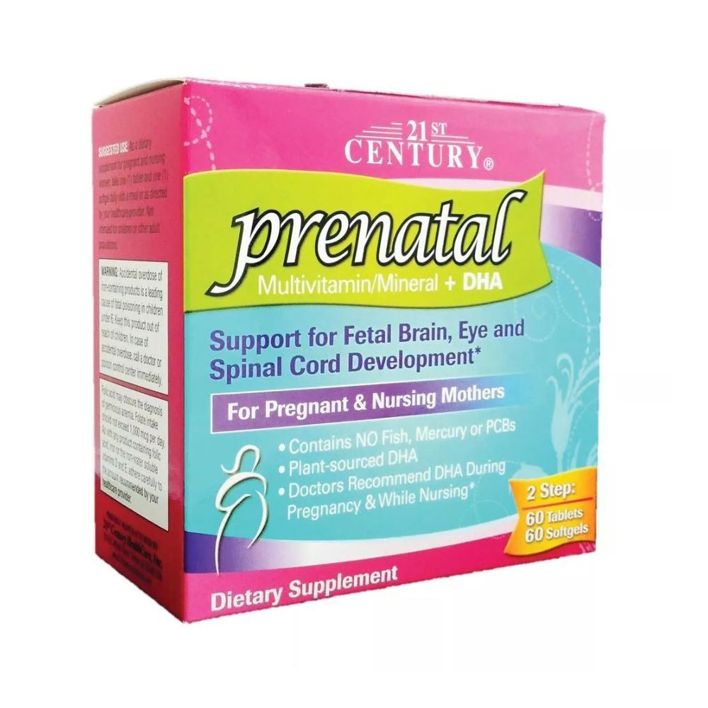21st Century Prenatal Multivitamin Mineral + DHA 60 + 60 Tablets