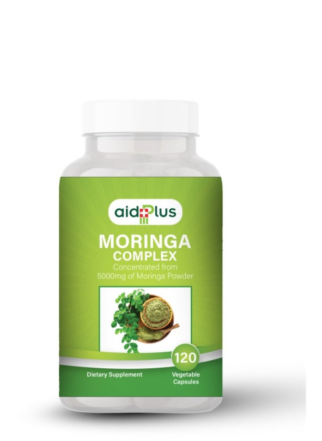 Aidplus Moringa Complex - Immunity & Overall Wellness - Packed With Antioxidants, Supports Digestion & Healthy Skin 120 Capsules For Energy