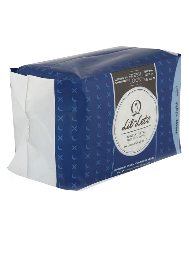 Lil-Lets  Night Ultra Thin Pads With Wings 10-Pieces