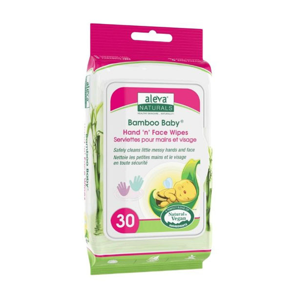 Aleva Naturals Bamboo Baby Hand 'n' Face Wipes 30'S