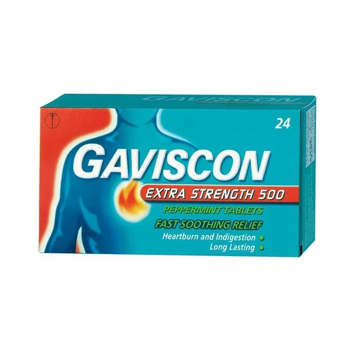 Gaviscon Extra 500 mg Tablets 24's Peppermint
