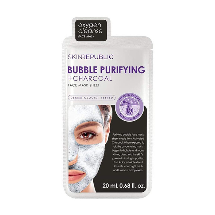 Skin Republic Bubble Purifying+Charcoal Face Mask Sheet 20ml