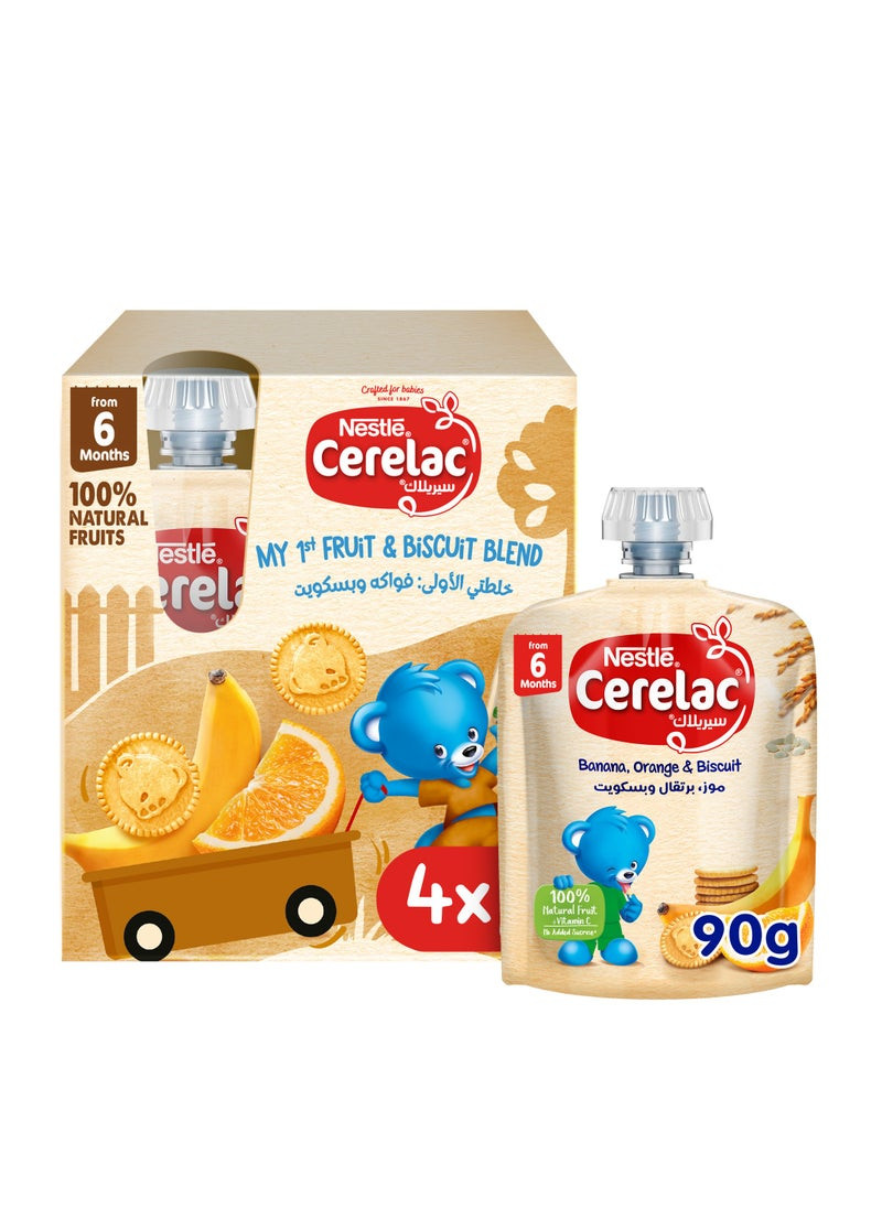 Banana Orange And Biscuit Puree Pouch