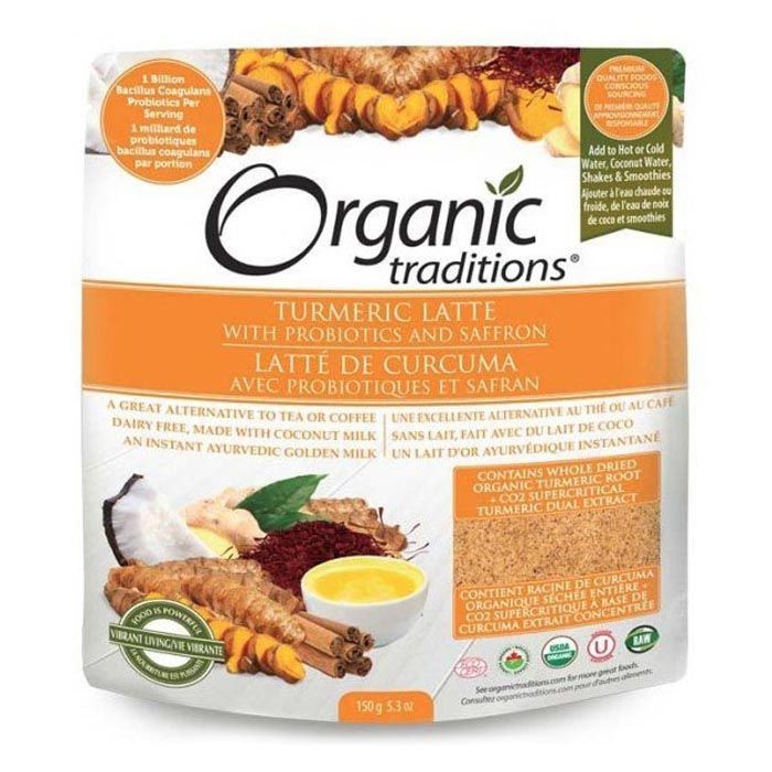 Organic Traditions Turmeric Latte With Saffron & Probiotics 150 g