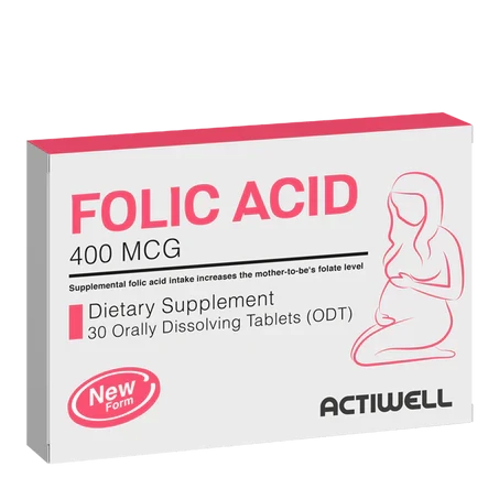 Actiwell Folic Acid 400 Mcg Tablets 30'S
