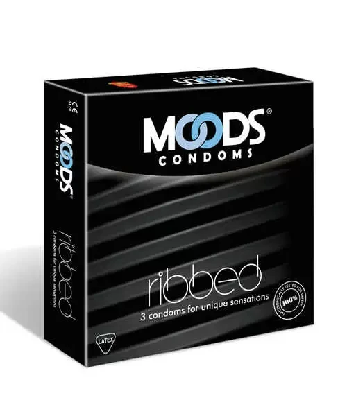 Moods Ribbed Condoms 3'S