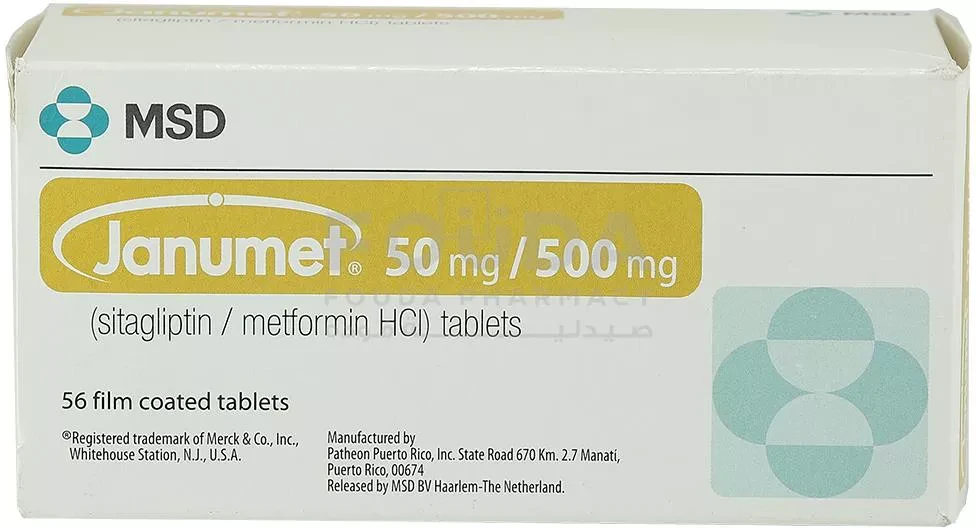 Janumet 50/500 mg (Sitagliptin 50 mg & Metformin 500 mg) Tablet 56s (Required Prescription)