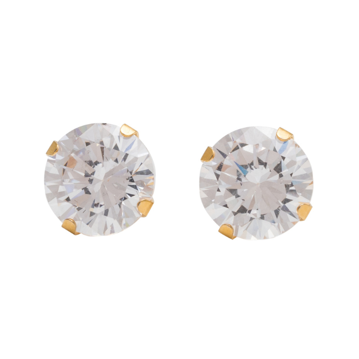 Studex Sensitive Gold Plated 8MM Cubic Zirconia