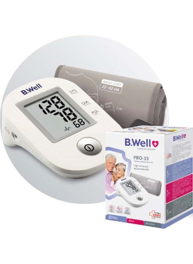 B.Well Swiss PRO-33  22cm - 32cm Size Medium Cuff Automatic Blood Pressure Monitor