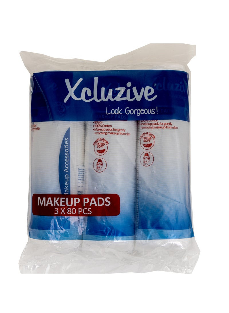 Xcluzive 3 x 80 Pcs Round Cotton Pads
