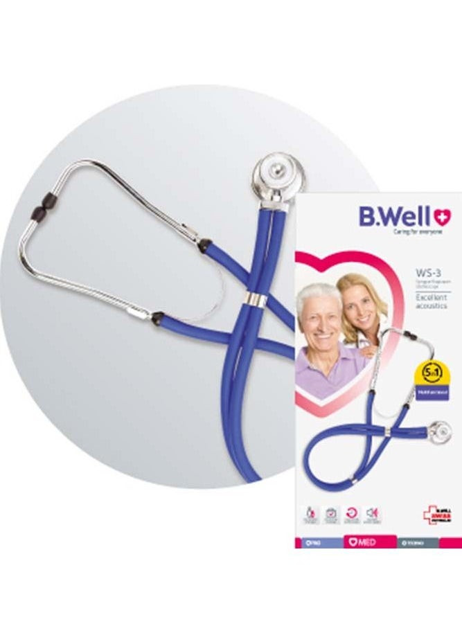 B.Well Swiss WS-3 Blue Sprague Rappaport Type Professional Stethoscope