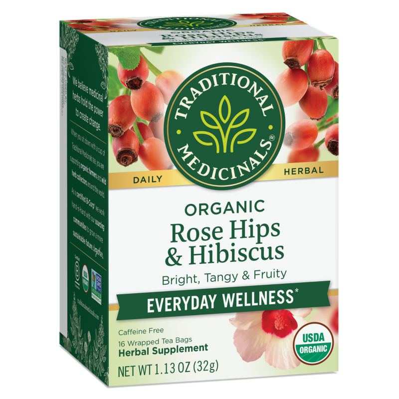 Traditional Medicinals Rose Hips With Hibiscus 16 Tea Bags