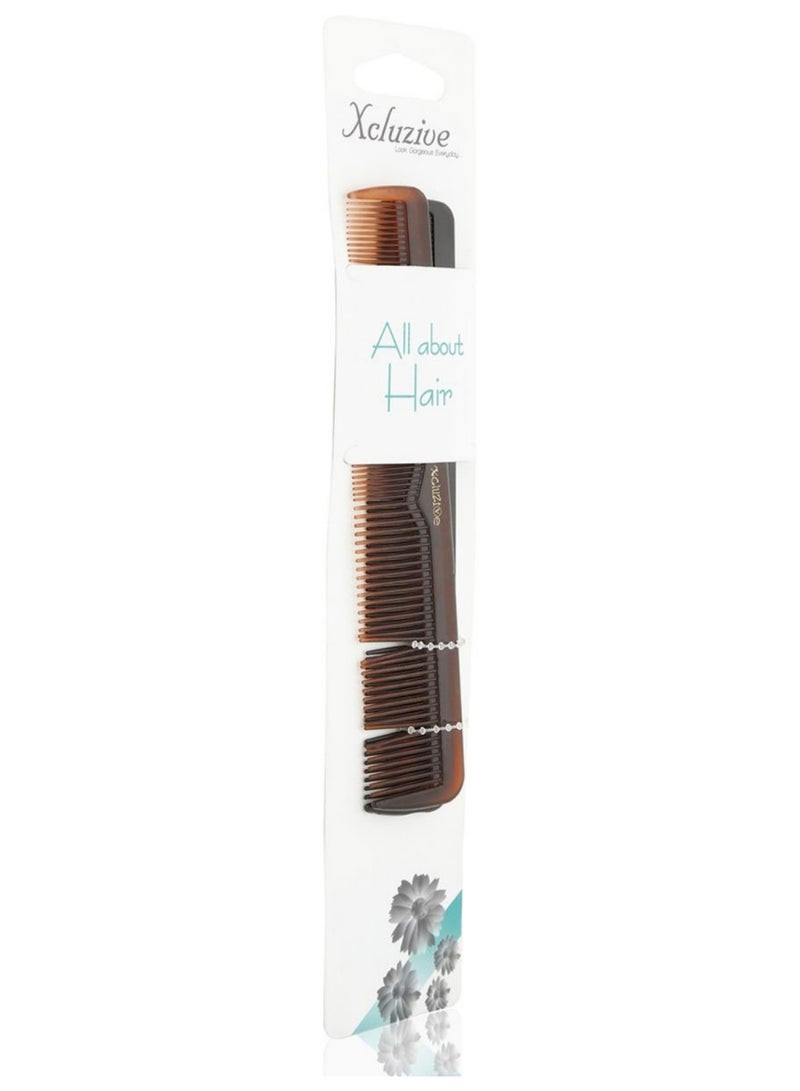 Xcluzive Pocket 2-Piece Hair Comb Brown/Black