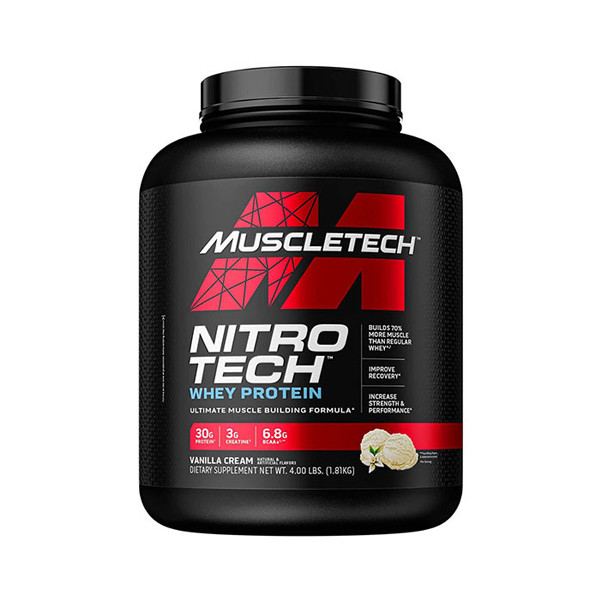 Muscle Tech Nitro Tech Whey Protein Vanilla Cream 4 Lb