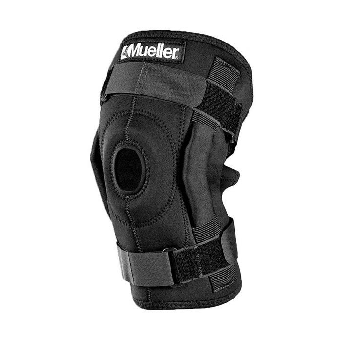 Mueller Brace Black  Hinged Wrap Around Knee - Regular