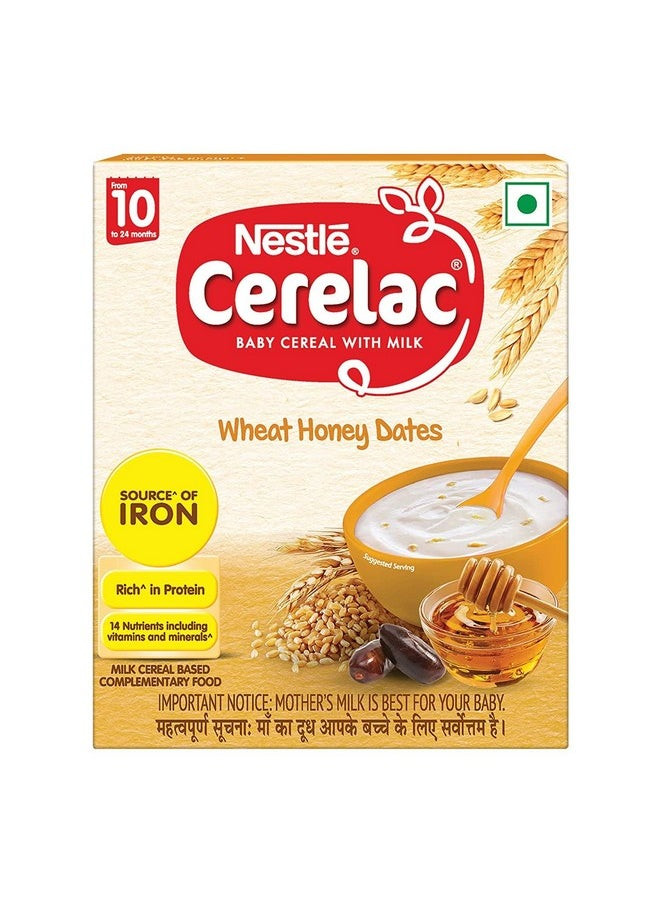 CERELAC 300g Baby Cereal with Milk, Wheat Honey Dates, From 10 to 24 Months, Stage 3, Source of Iron & Protein ,Bag-In-Box Pack