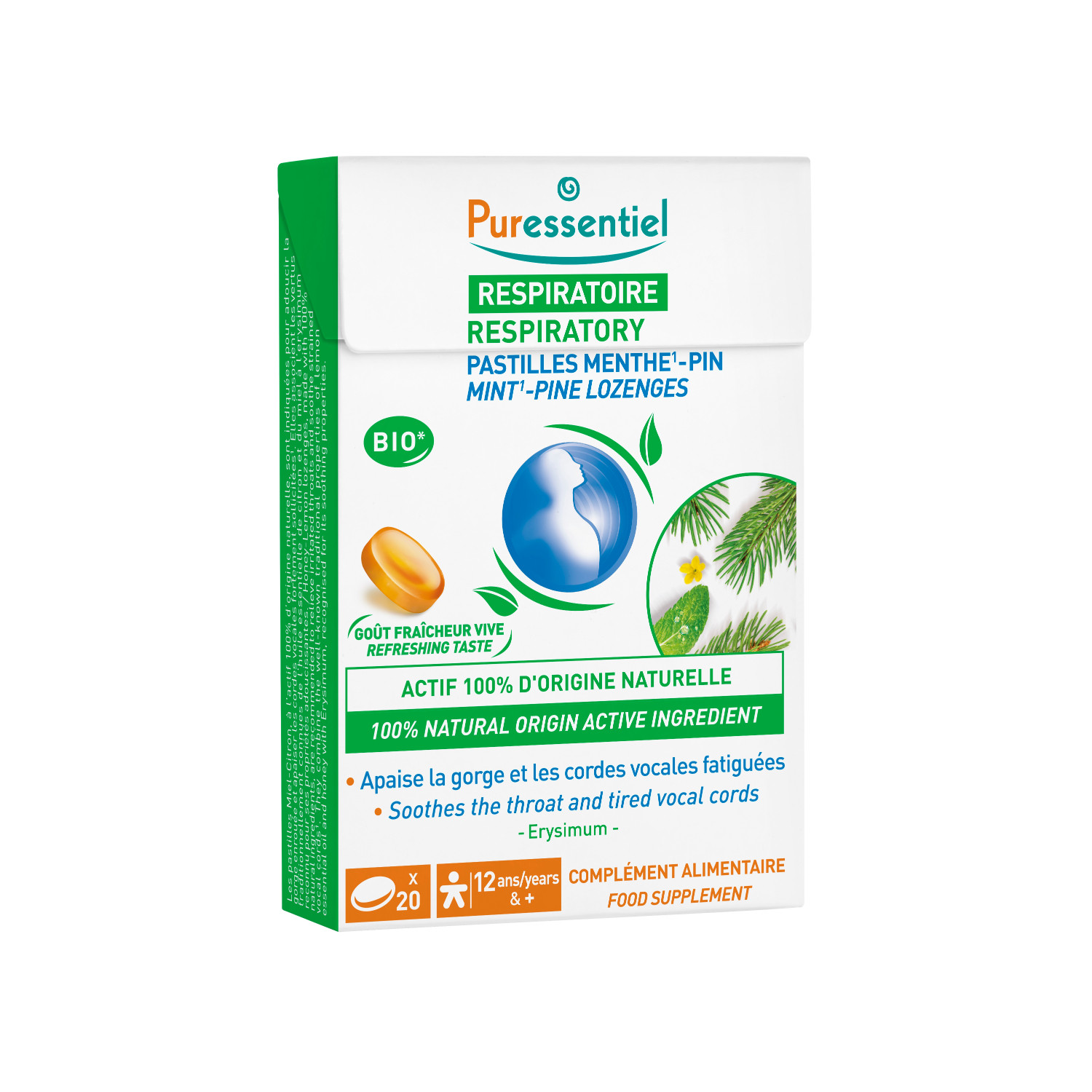 Puressentiel Respiratory Mint & Pine Lozenges 20's