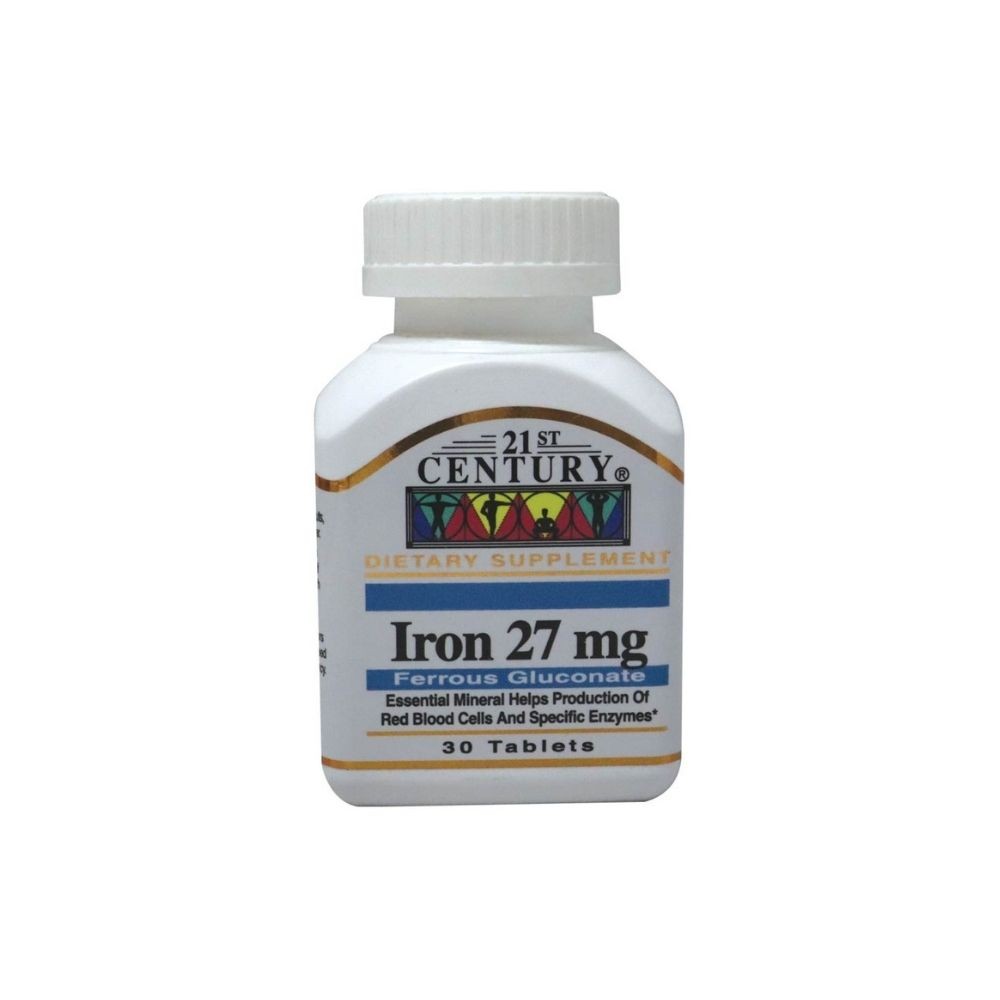 21st Century Iron 27mg Ferrous Gluconate 30 Tablets