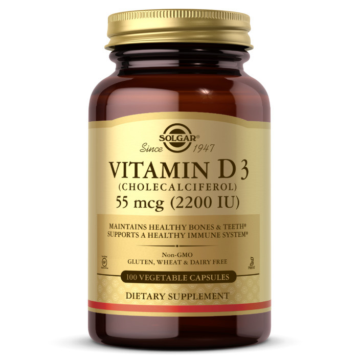 Solgar Vitamin D3 2200 IU Vegetable Capsules 100'S