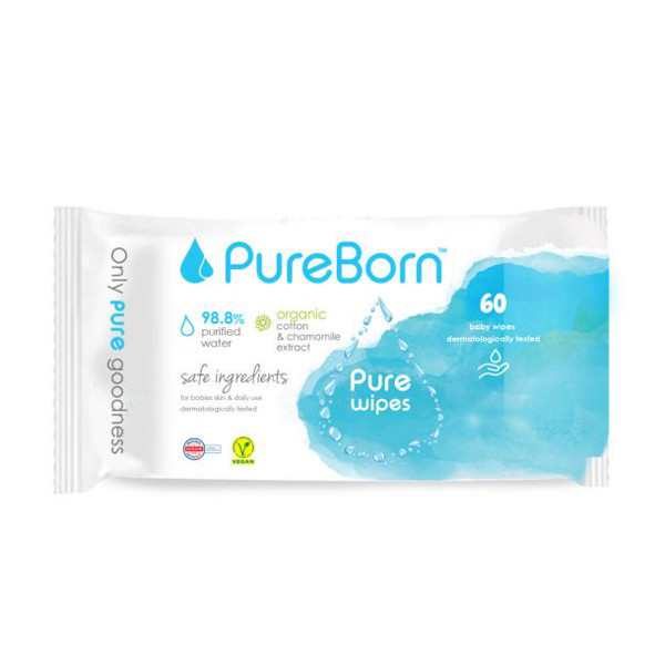 PureBorn Pure Wipes Chamomile 60's