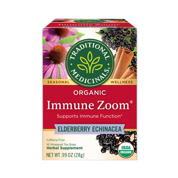 Traditional Medicinals Organic Immune Zoom Elderberry Echinacea Tea 16s
