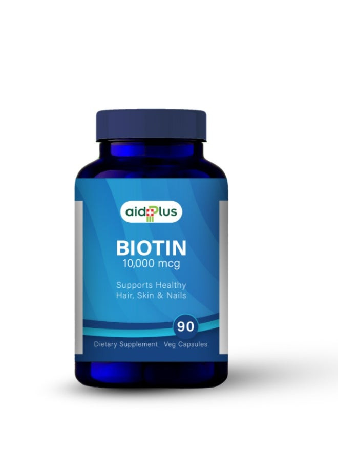 Aidplus 10000Mcg-90 Biotin  Fast Dissolve Tablets | Max Strength Hair,And Nails Supplement |