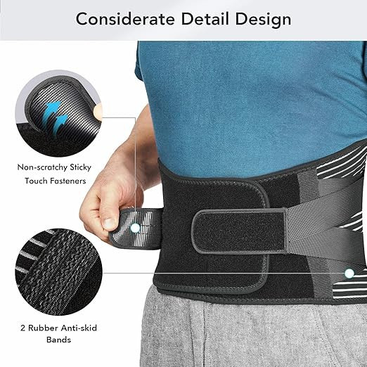 FDTY Back Braces for Lower Back Pain Relief with 6 Stays (XL)