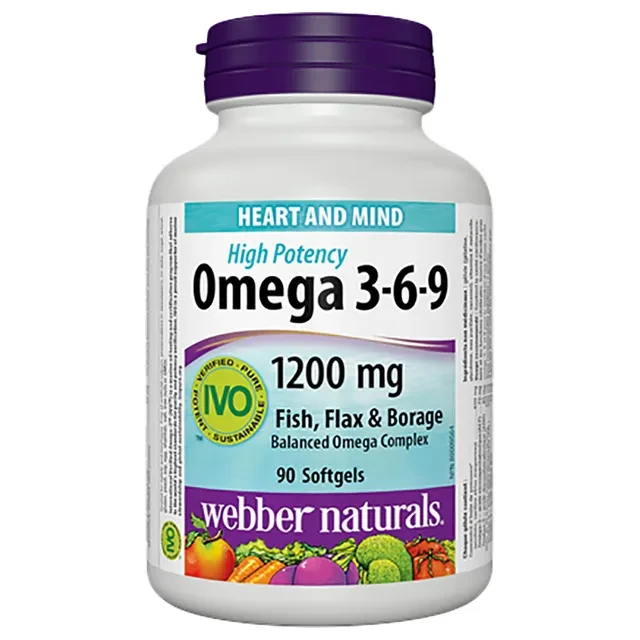 Webber Naturals Omega-3-6-9 1200 mg Softgels 90'S