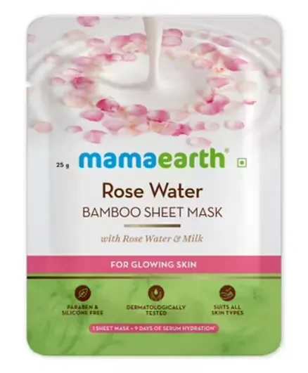 Mamaearth Rose Water Bamboo Sheet Mask  25g