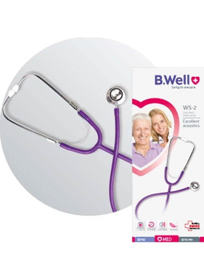 WS-2 B.Well Swiss Professional Stethoscope Lilac  with Dual-Head Chest Piece