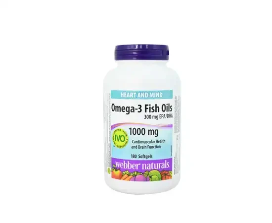 Webber Naturals Omega-3 Fish Oils  1000 mg Softgels 180'S